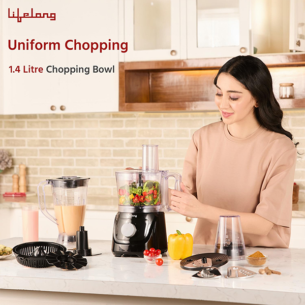 Lifelong LLFPR01 800 Watts Food Processor with BlenderJar, Accessories, Processing Bowl & Citrus Juicer-4