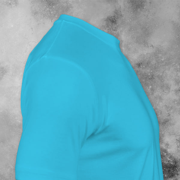 Skinta Fit Half Sleeve Round Neck T-Shirt for Men (Aqua Blue) - Custom Logo Left Chest-2