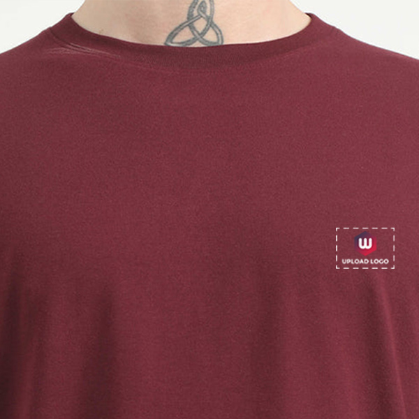 Caslay Organic Crew Neck T-Shirt (Maroon)-3