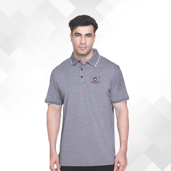 Winbarg Bird Eye Stretch Polo - Black Melange T-Shirt