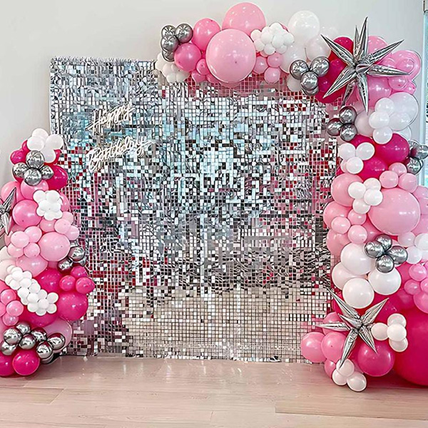 Birthday Balloon Arch & Neon Light Decoration