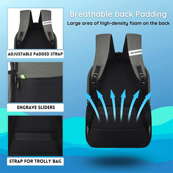 WILDHORN Munich Laptop Backpack (Army Green & Black)-4