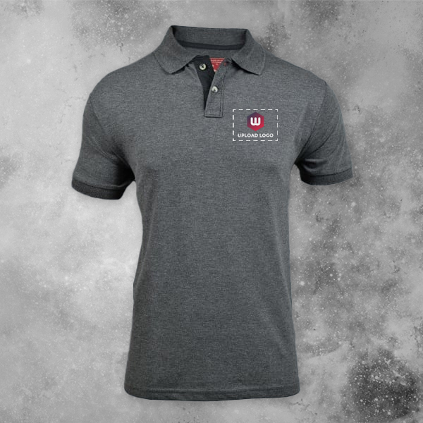 Santhome Highlander Cotton Polo T-shirt for Men Grey - Custom Logo Left Chest