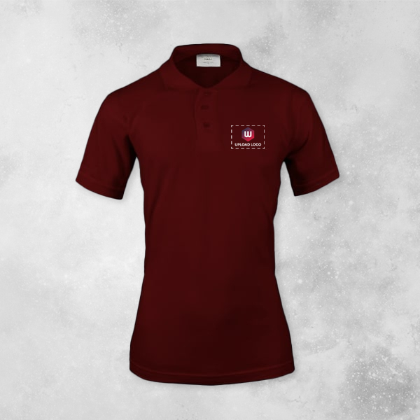 Embroidered Classic Polo T-shirt for Women Maroon – Custom Logo Left Chest