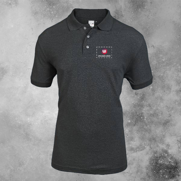 AWG Solid Polo T-shirt for Men Charcoal Grey – Custom Logo