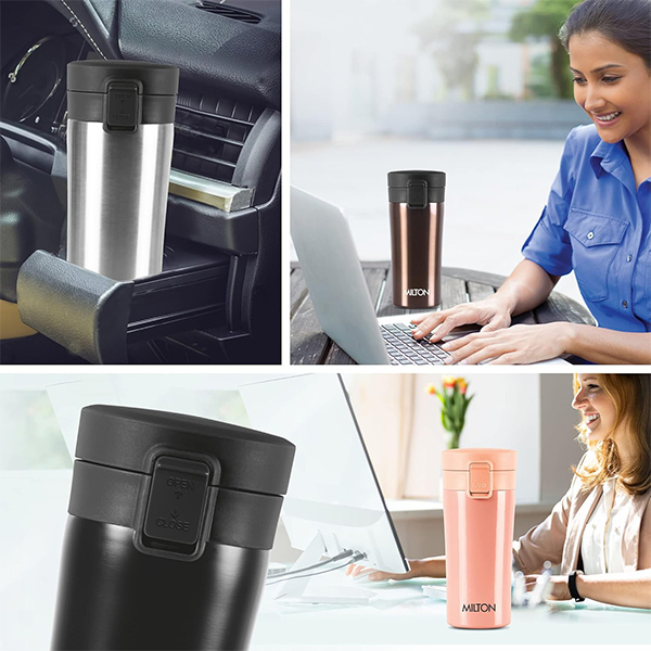 MILTON Thermosteel Vacuum Insulated Coffee Mug, 300 ml - Cream-2