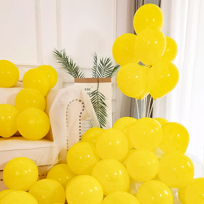 Yellow Metallic balloons for Party decoration- (Pack of 100 pc)