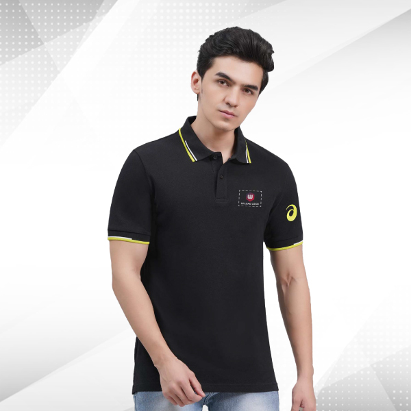 ASICS Dual Tipping Polo T-Shirt - Customized with Logo (Performance Black)