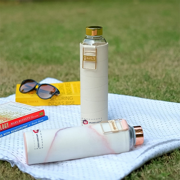 Glasafe Vego Sip Borosilicate Glass Bottle with Vegan Sleeve Dual Combo