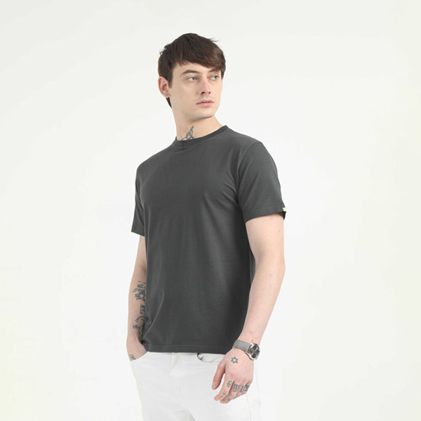 Caslay Organic Crew Neck T-Shirt (Carbon Grey)-1