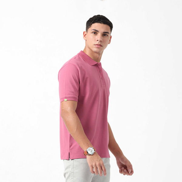 Caslay Organic Polo T-Shirt (Red Violet)-2