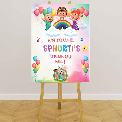 Cocomelon Balloon Birthday Welcome Board