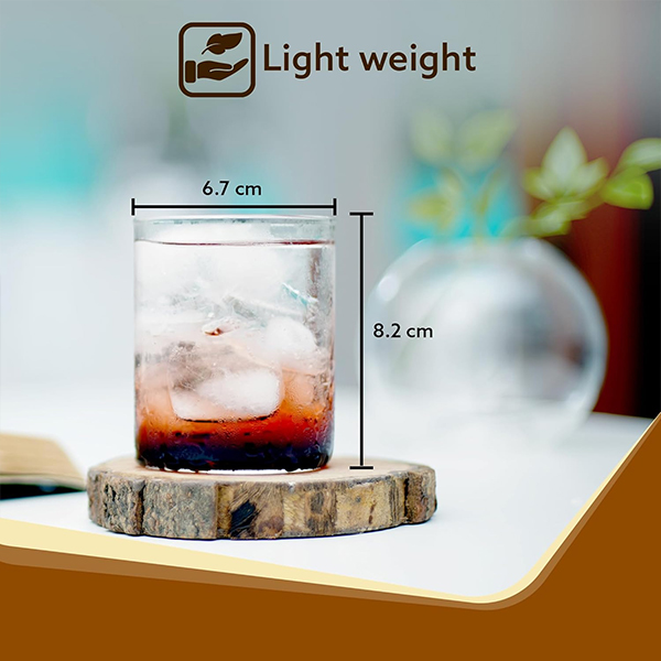 AGARO Elite Borosilicate Glass Tumbler - 255 ml (Pack of 6)-5