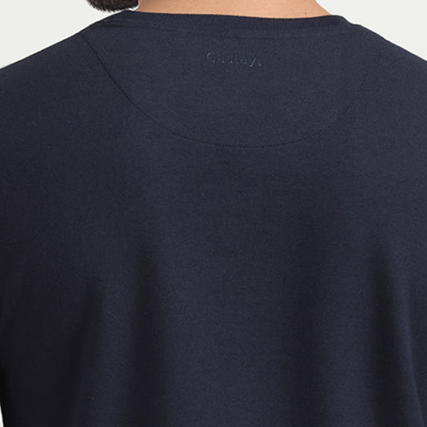 Caslay Sweat Tee (Navy Blue)-4