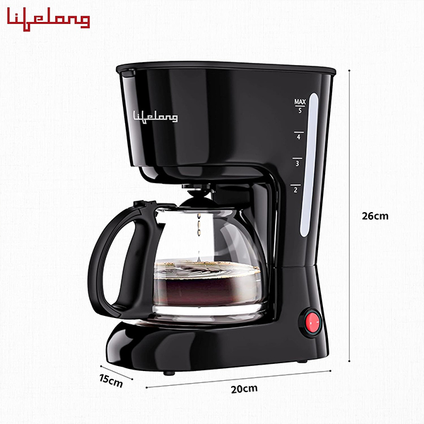 Lifelong Drip Coffee Maker for 5 Cups - Coffee Machine with Water Level Indicator -LLCMK901-6