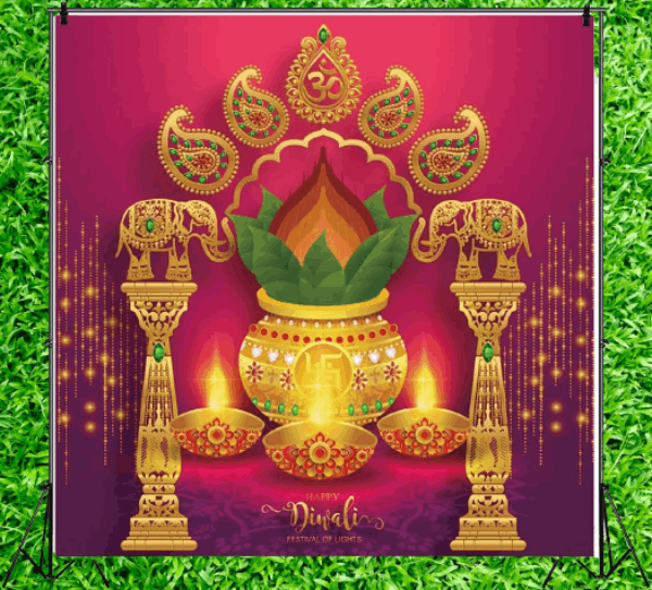Subh Kalash Diwali Backdrop For DIwali - Festival of Light Celebration-0