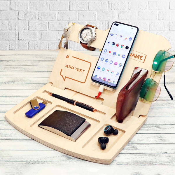 Multi-Functional Desk Organizer with Lamp - Personalized-1