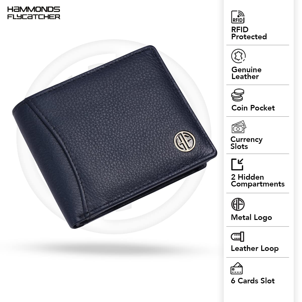 HF Men's Executive Leather Gift Set – Wallet, Keychain & Pen | Premium Corporate Gift (Blazy Blue)-2