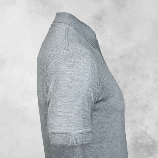 Titlis Polycotton Polo T-shirt for Men (Grey Melange) - Custom Logo Left Chest-2