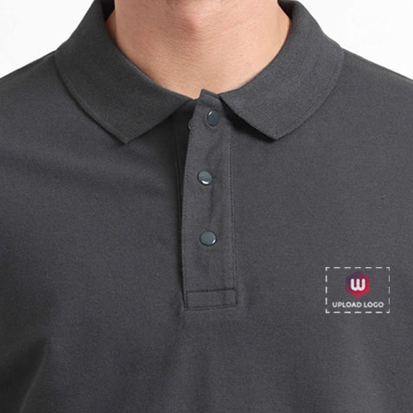 Caslay Organic Polo T-Shirt (Carbon Grey)-5