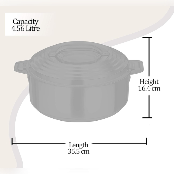 MILTON Casserole Galaxia 1500 1.5 L Double Wall Steel PU Insulated (Silver) Cook and Serve Casserole  (2000 ml)-6