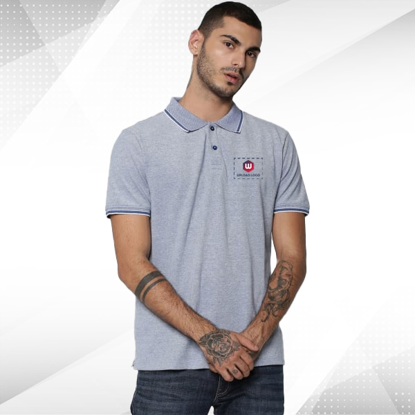 Jack & Jones Viktor Polo T-shirt (Light Blue)- Custom Logo-3