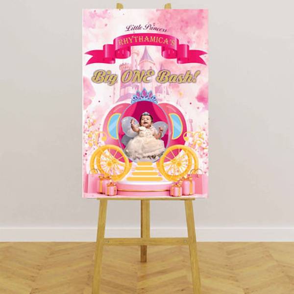 Custom Princess Birthday Party Welcome Board with Photo
