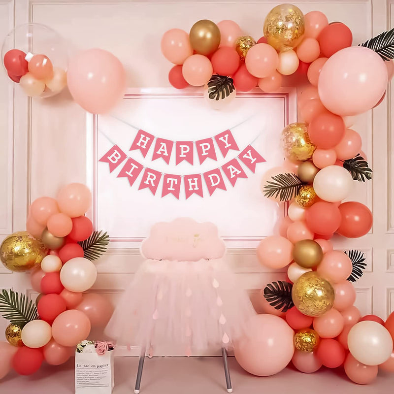 Birthday Flamingo Themed Balloon Decoration Kit for Girls