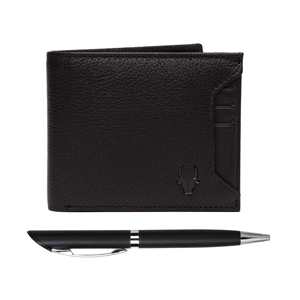 WILDHORN MACON Leather Wallet & Pen Gift Set (Black)-1