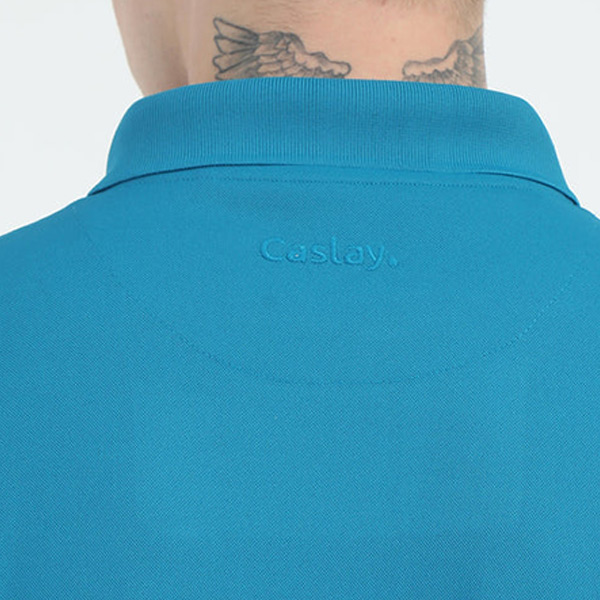 Caslay Quick Dry Polo T-Shirt (Azure Blue)-5