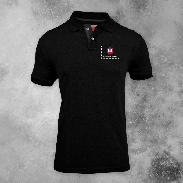 Santhome Highlander Cotton Polo T-shirt for Men Black - Custom Logo Left Chest-0