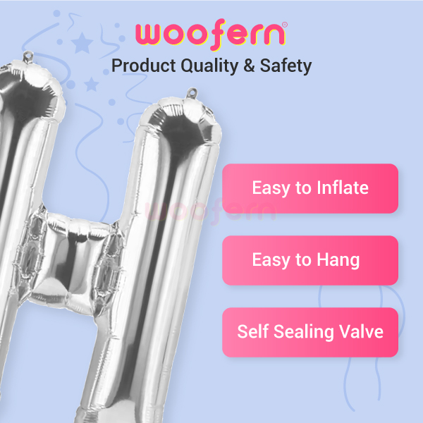 Happy Birthday 13 Pcs Letters Set Foil Balloon (Silver)-3