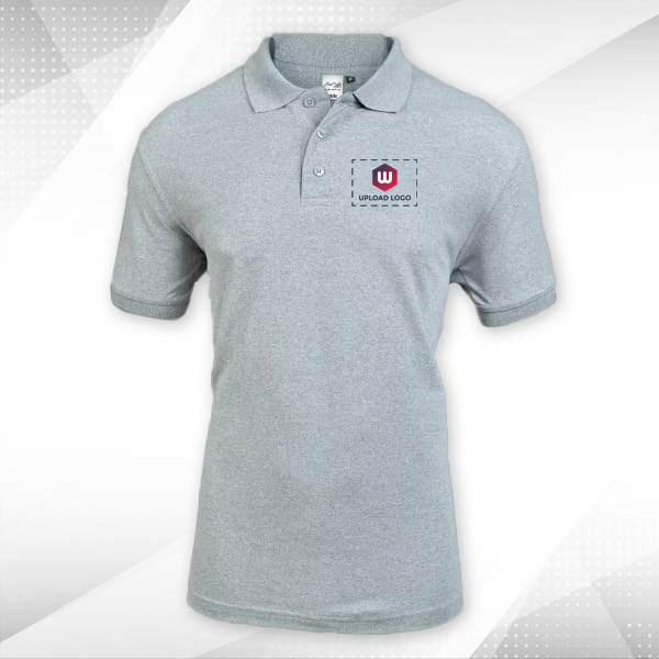 AWG Solid Polo T-shirt for Men Grey Melange – Custom Logo-0