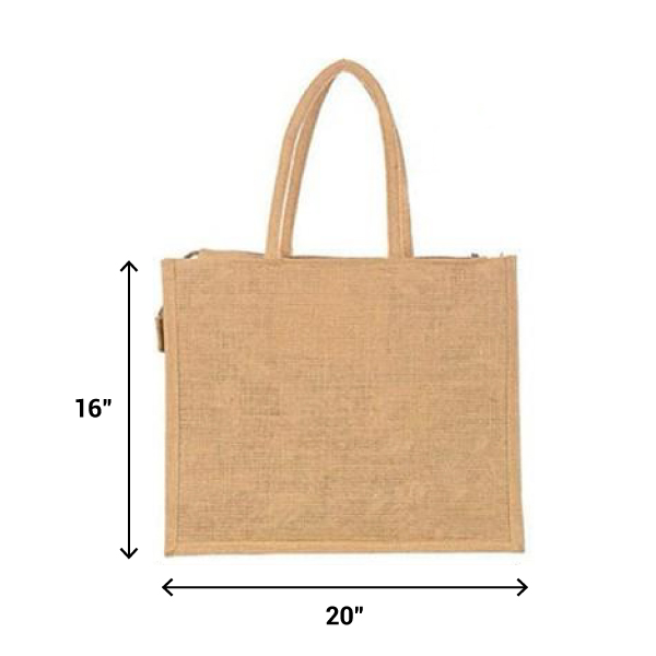 JUTELINE Jute Bags with Canvas Pocket | Size - 20*16*5 inch-3