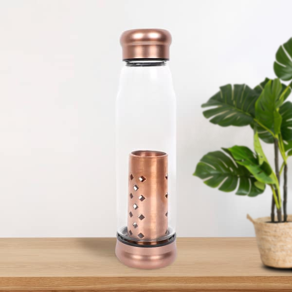 Copper-Charged Glass Bottle - Personalized with Logo-1