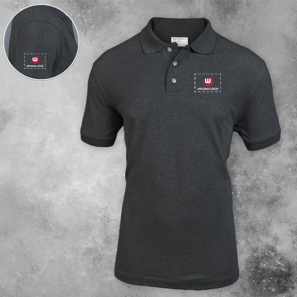 Embroidered Classic Polo T-shirt for Men Charcoal Grey – Custom Logo Left Chest & Right Arm-0