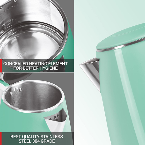 MILTON Riga - Electric 1.5 Stainless Steel Kettle - (Aqua Green)-2