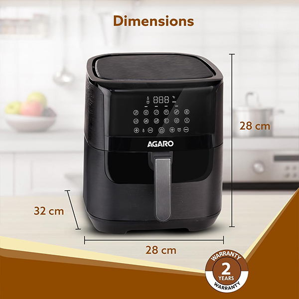 AGARO Elegant Air Fryer 1800W - 6.5L Black-5