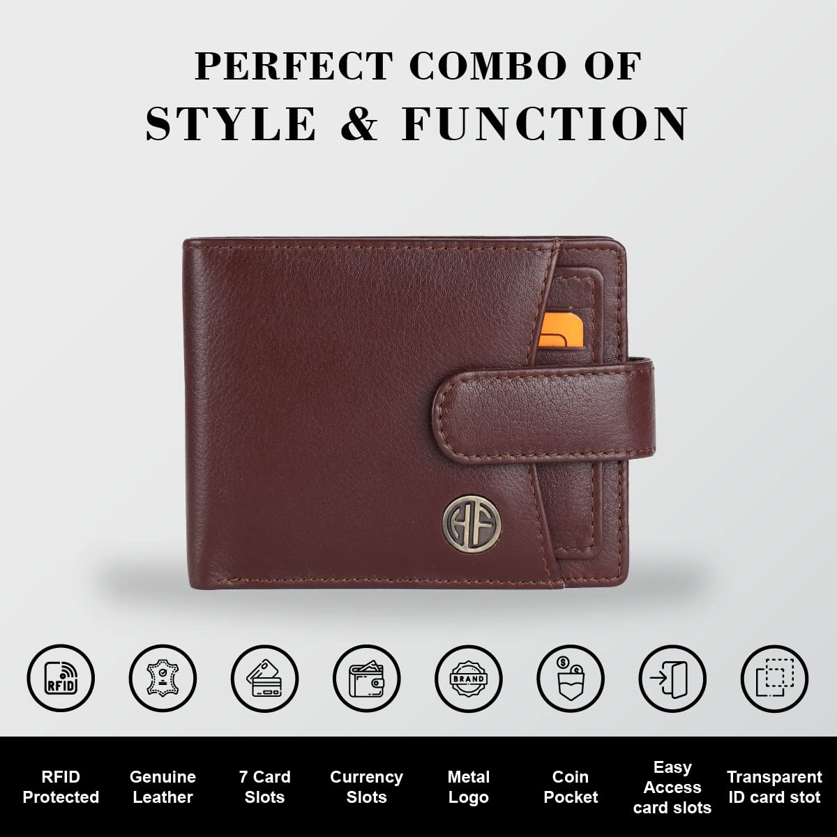 HF Men's Executive Leather Gift Set – Wallet, Keychain & Pen | Premium Corporate Gift (Blaze Brown)-1