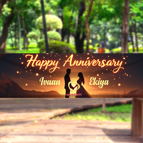 Personalized Happy Anniversary Banner for Couple-1