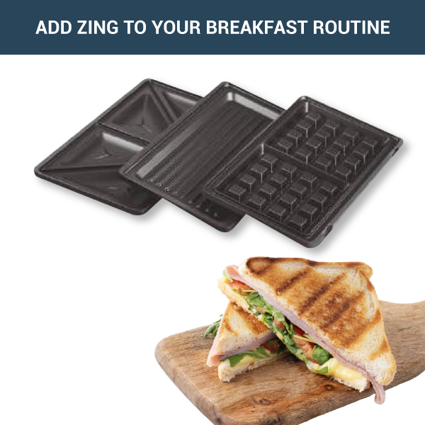 MILTON HSM002 3-IN-1 Griller with Detachable Non-Stick Plates | Toaster, Griller, Waffle Maker| 850 Watt| Multi-Function-1