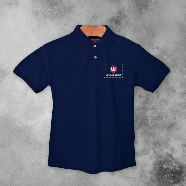 Santhome Highlander Cotton Polo T-shirt for Men Navy Blue - Custom Logo Left Chest & Right Arm-3