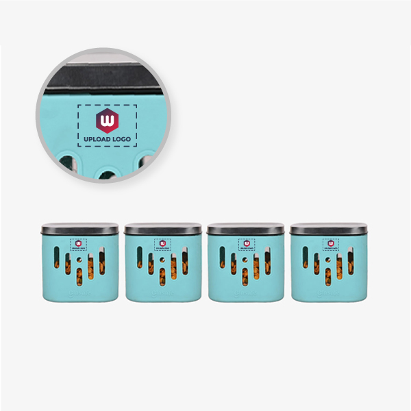 Glasafe THE SNACK COMBO Glass Container with Silicone Sleeve (600ml) 4pcs - Mellow Mist