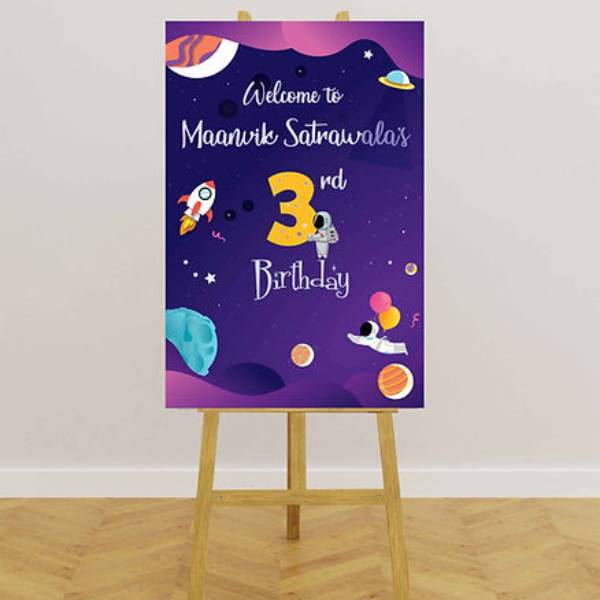 Space Theme Birthday Party Welcome Board