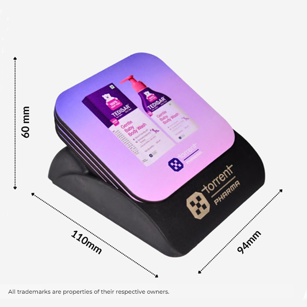 Slanted Coaster Stand – Compact Promotional Desk Accessory-2