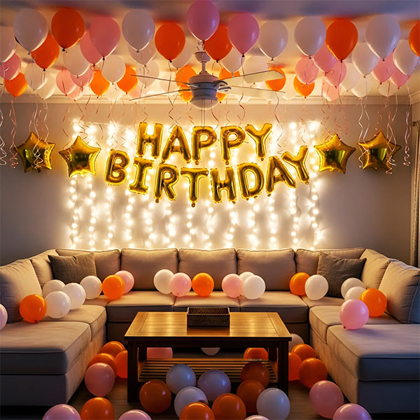 Golden Glow Light Birthday Decor