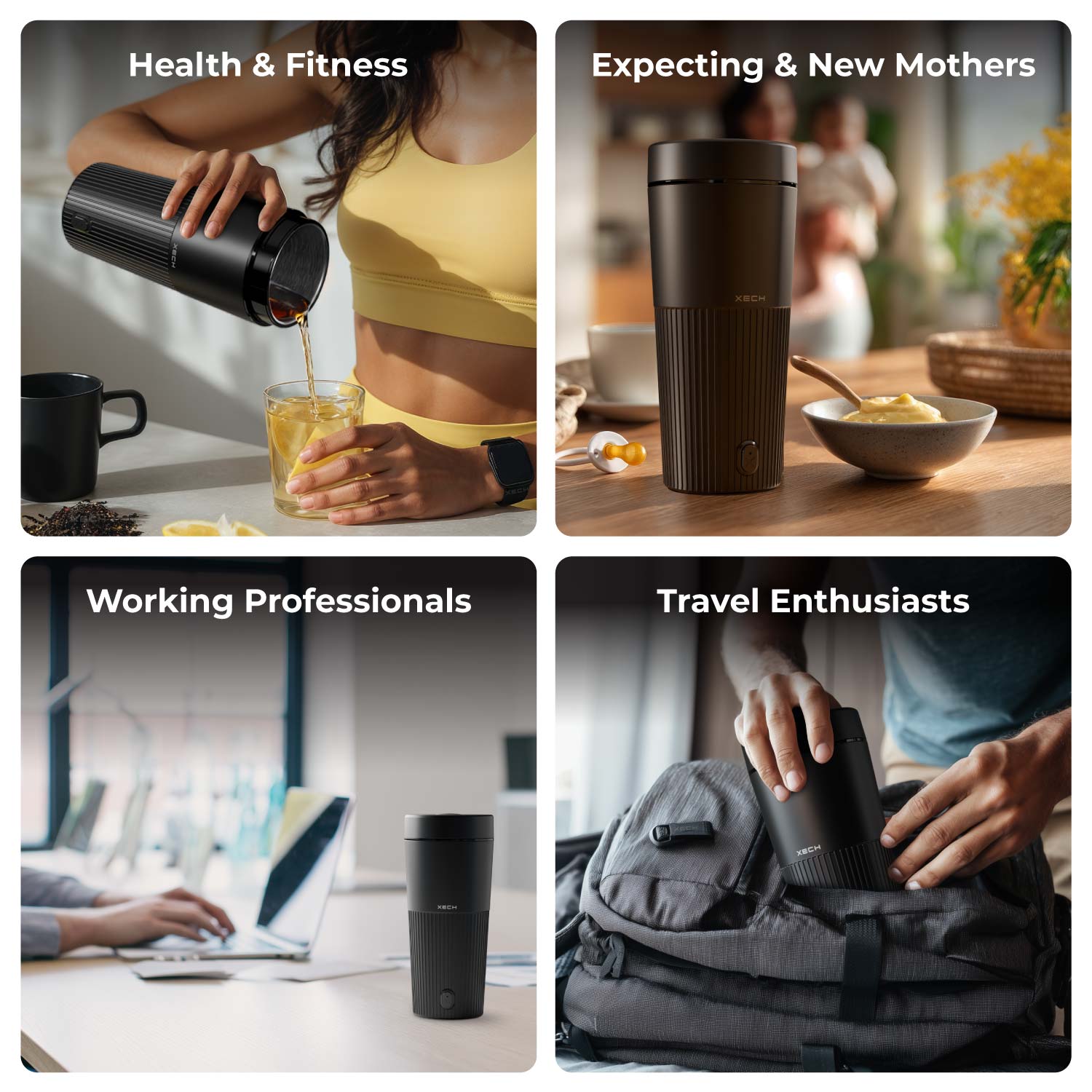 XECH Hydroboil Pro Electric Travel Kettle 700ml (Black) with Custom Logo Branding-5