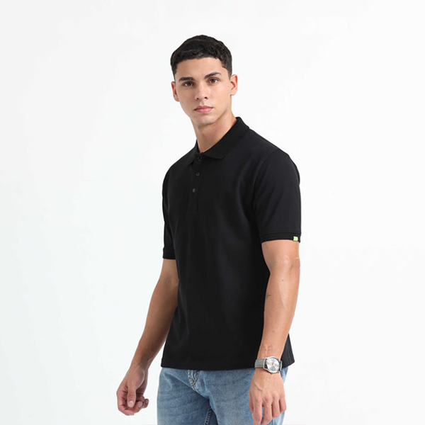 Caslay Organic Polo T-Shirt (Black)-1