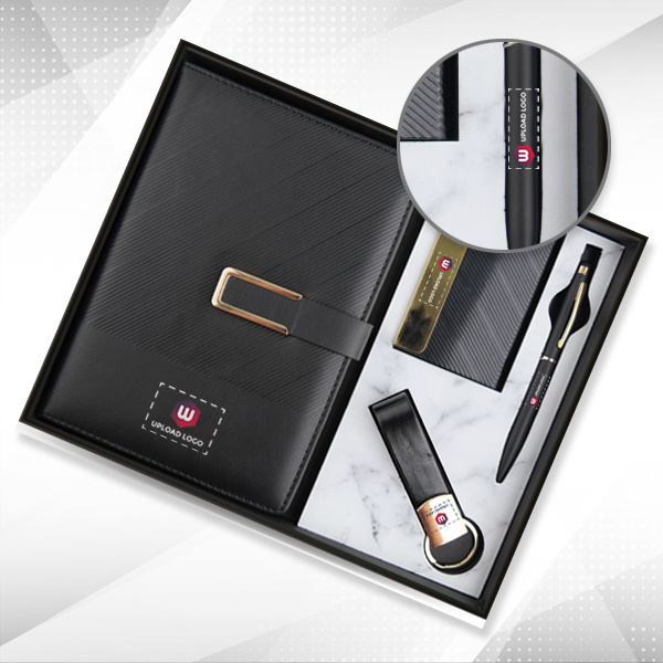 Personalized 4-in-1 Diary Set for Employees & Client (Black)