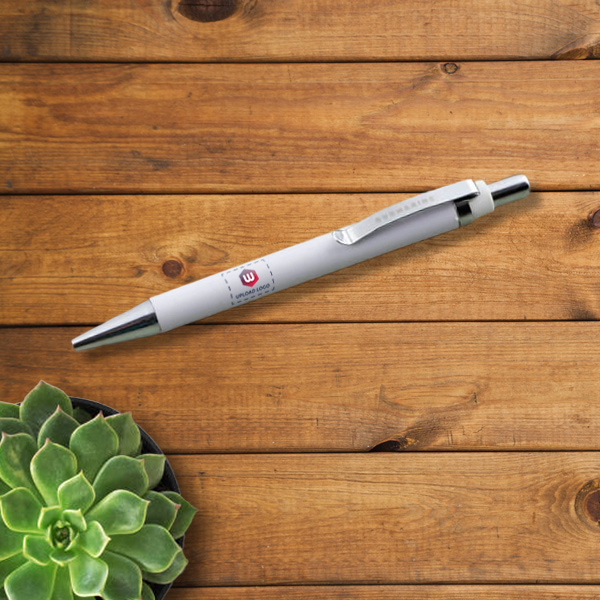 Vibrant Opaque Ball Pen (White)- Personalized with Logo